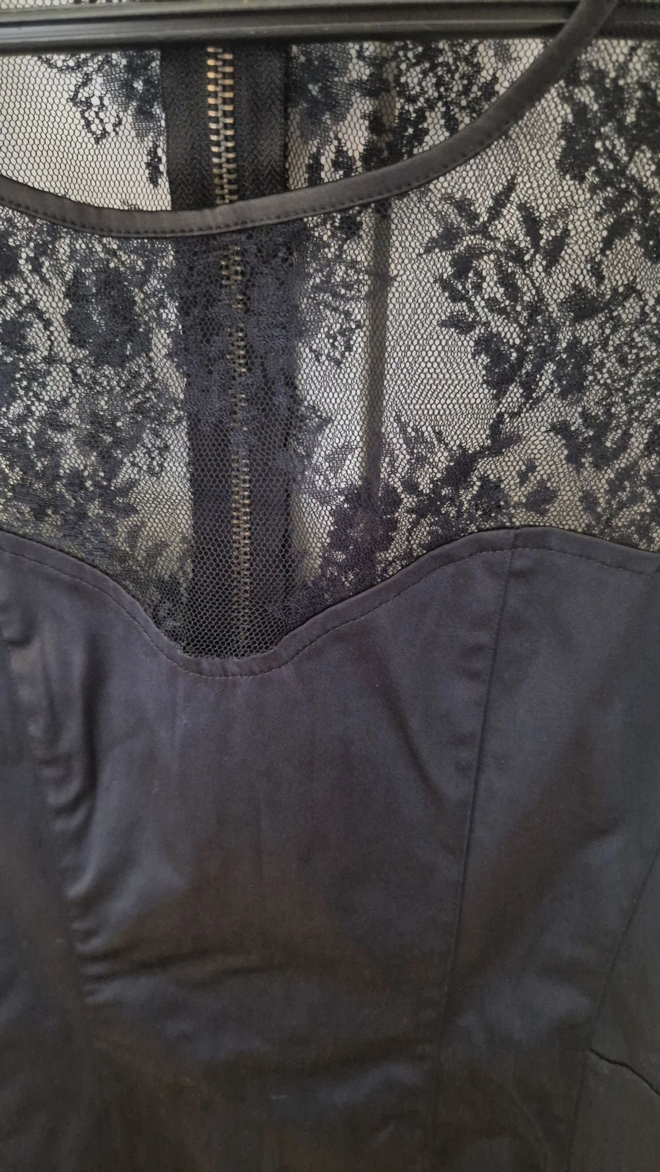 Vestido negro encaje corsé Stradivarius M – photo 3
